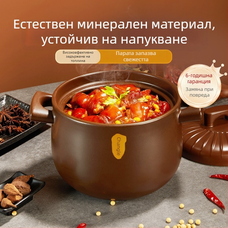 Керамична тенджера за супи за домашна употреба, устойчива на напукване, подходяща за газова плита
