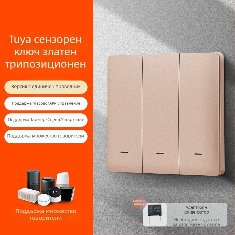 Zhengshang B1 Tuya интелигентен WiFi превключвател, безжичен дистанционен панел за гласово управление, европейски стандарт