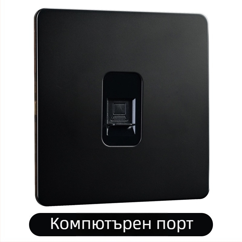 Латунова панел за лостов превключвател, ретро индустриален стил, черен метален контакт, размер 86x86 мм
