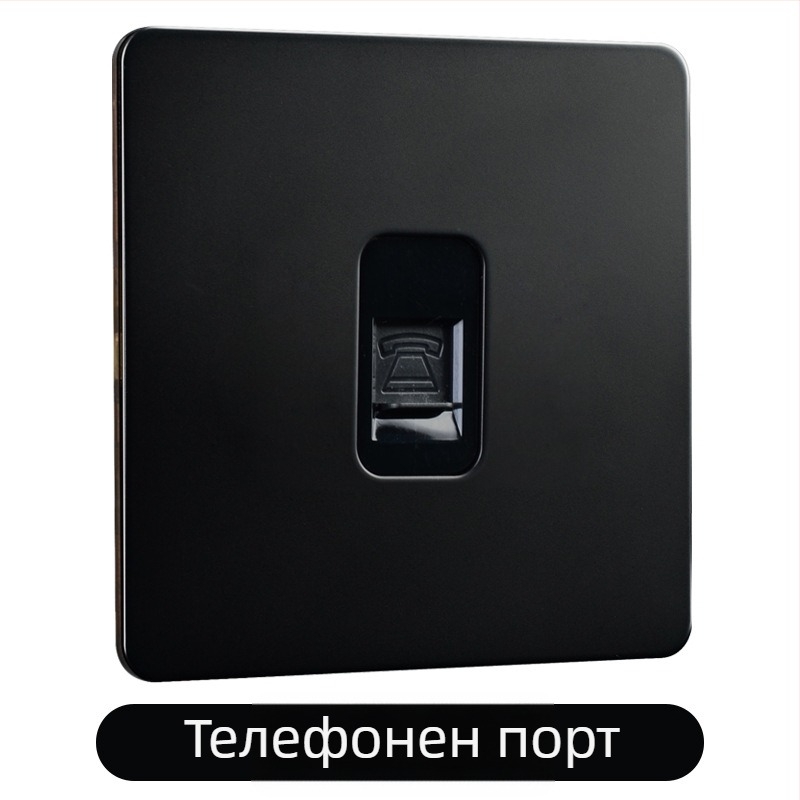 Латунова панел за лостов превключвател, ретро индустриален стил, черен метален контакт, размер 86x86 мм