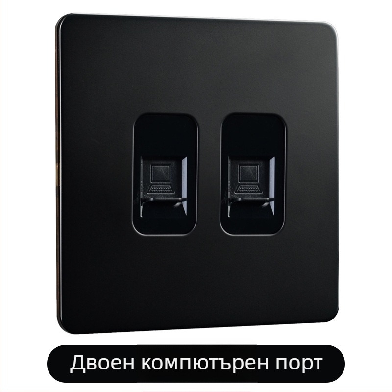 Латунова панел за лостов превключвател, ретро индустриален стил, черен метален контакт, размер 86x86 мм