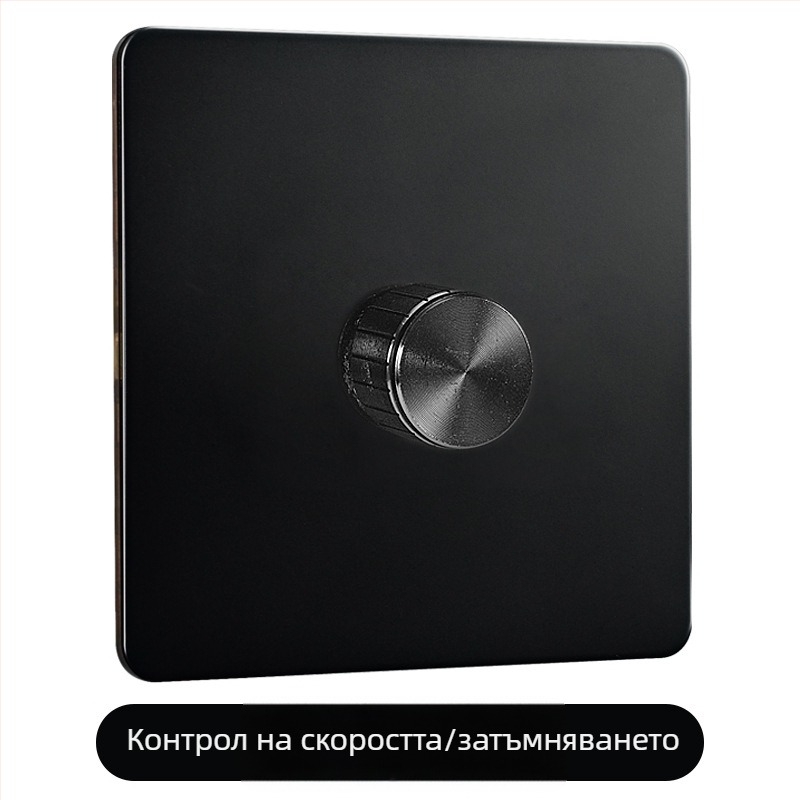 Латунова панел за лостов превключвател, ретро индустриален стил, черен метален контакт, размер 86x86 мм
