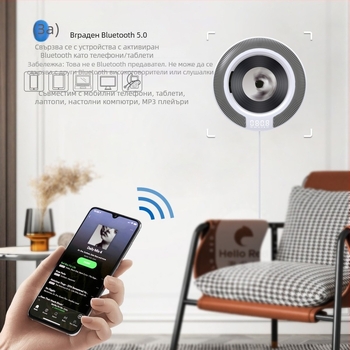 Стенно монтиран Bluetooth CD плеър за домашна употреба, плеър за CD/албуми с радио, функция за учене на английски и повторение, по поръчка