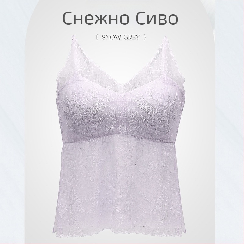 Mulberry silk дантелен сутиен с дизайн на гръб, френски стил, безжичен, пълна чашка