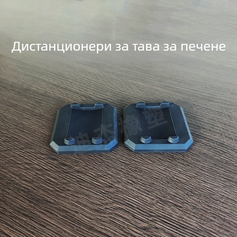 8-части комплект подложки за нивелиране на грил плочи Blackstone, черен гумен нивелатор за барбекю