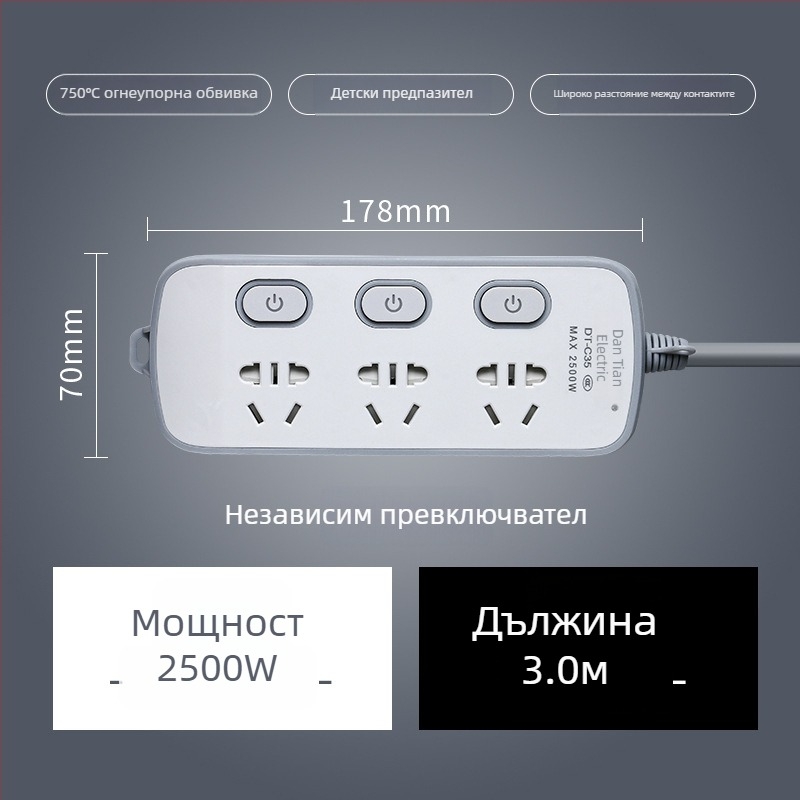 USB разклонител с портове, нов национален стандарт, многофункционално гнездо за дома и офиса