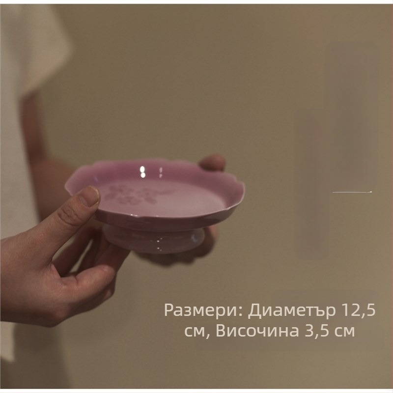 Yunxia Purple – традиционен китайски чайен комплект с гайван и чайник – лилава керамична сервиз