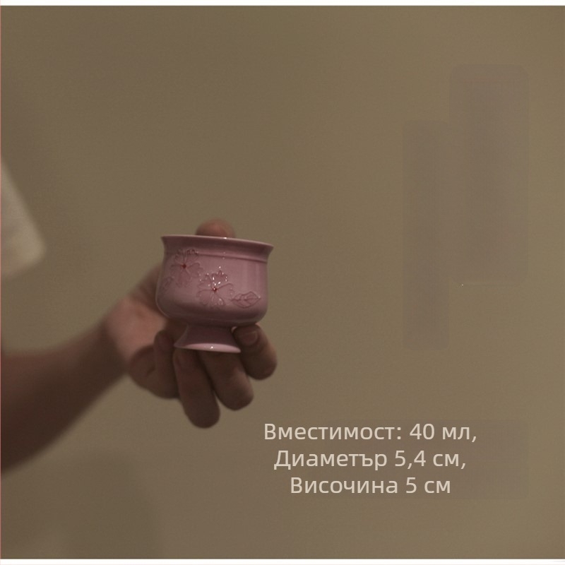 Yunxia Purple – традиционен китайски чайен комплект с гайван и чайник – лилава керамична сервиз