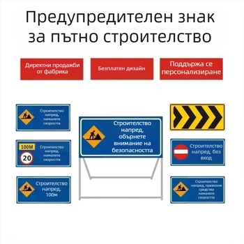 Сгъваем рефлекторен указател за предстоящ ремонт на пътя, забрана за преминаване на превозни средства и обход