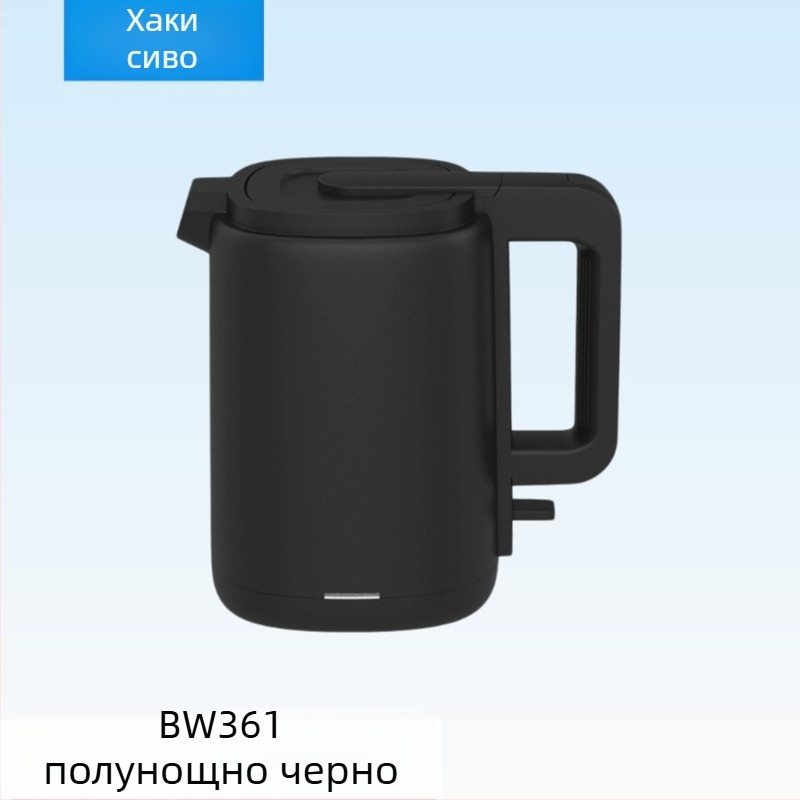 Po Wei електрическа кана за хотели, компактна 0.8 л, 316 неръждаема стомана, двуслойна конструкция, бързо кипване