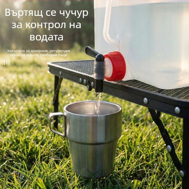 Сгъваема водна чанта за открито, удебелена конструкция, преносим съд за вода с голям капацитет за къмпинг и туризъм, монтаж върху автомобил