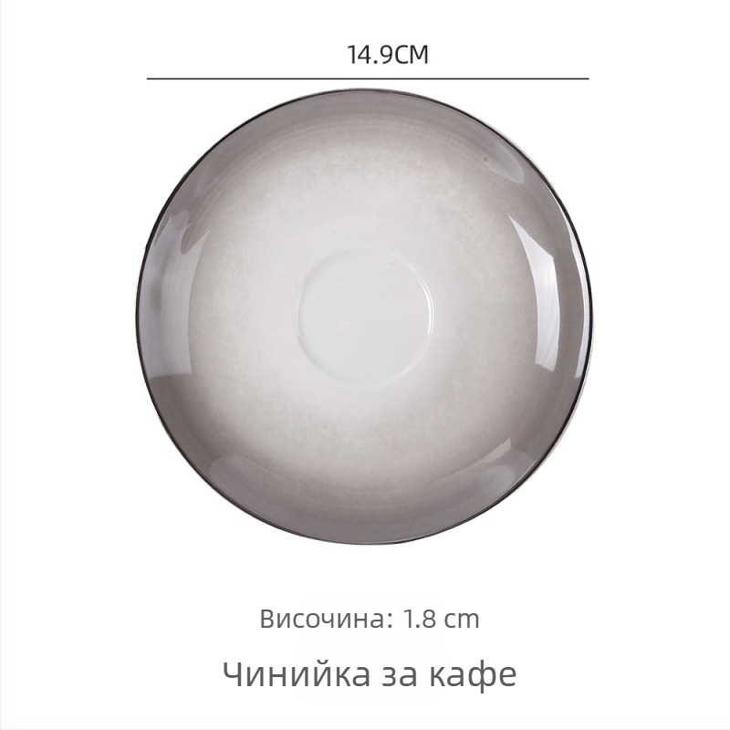 26-годишен нов модел комплект купи и чинии от костен порцелан, керамични съдове със глазирана гладка повърхност, модерен минималистичен стил
