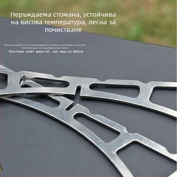 Кръстосан паровар рафт от неръждаема стомана за къмпинг и домашна кухня, преносим държач за тенджери