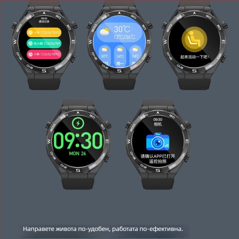 TB71 Bluetooth умни часовник с мониторинг на сърдечен ритъм, кръвно налягане и кислород в кръвта, водоустойчив спортен часовник с Bluetooth обаждания, Android съвместим