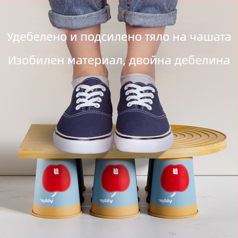 Одноразови хартиени чаши за домакинство, дебели за горещи и студени напитки, защита от изгаряния, чаши за кафе и чай, симпатични чаши за пиене