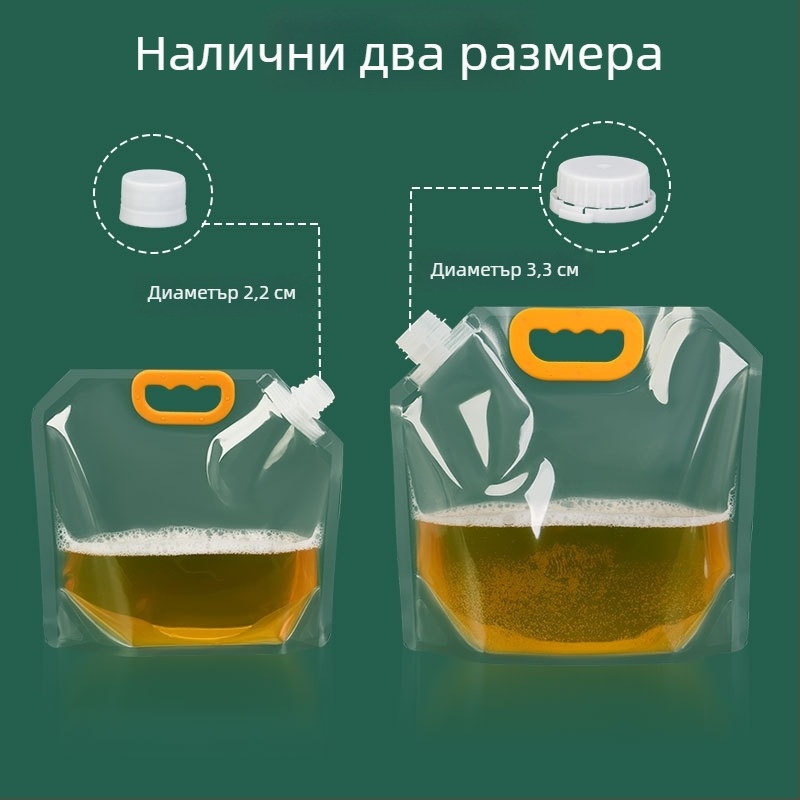 Удебелена еднократна голяма торба със изливен нос за опаковане на бира, гореща супа и вода на открито