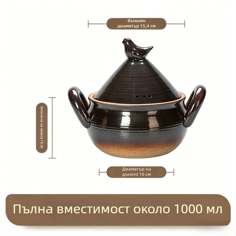 Нов модел керамична касерола за яхнии и супи, устойчива на високи температури, подходяща за готвене над открит огън, голям капацитет, за домашна употреба, за готвене на месо и супа, не се напуква