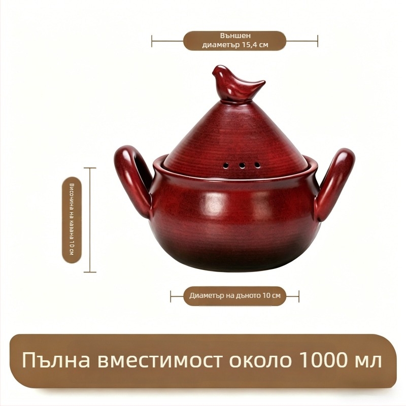 Нов модел керамична касерола за яхнии и супи, устойчива на високи температури, подходяща за готвене над открит огън, голям капацитет, за домашна употреба, за готвене на месо и супа, не се напуква