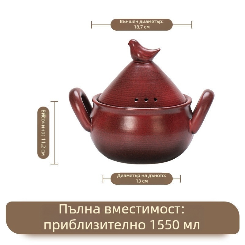 Нов модел керамична касерола за яхнии и супи, устойчива на високи температури, подходяща за готвене над открит огън, голям капацитет, за домашна употреба, за готвене на месо и супа, не се напуква