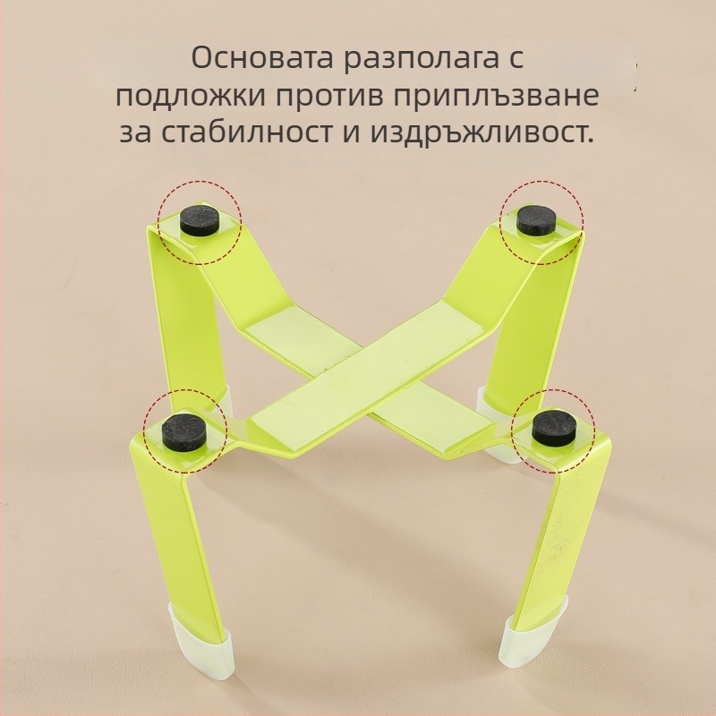 Котешка купа от неръждаема стомана с триножна стойка и протектор за шията
