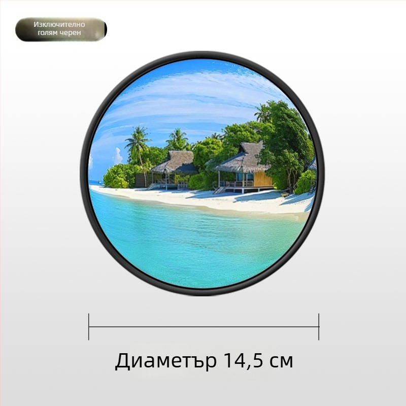 Преносимо кръгло конвексно огледало за пътуване, ръчно огледало за снимки