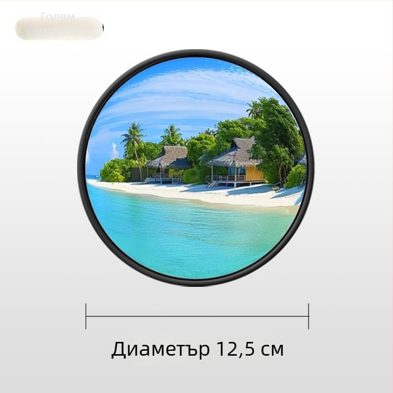 Преносимо кръгло конвексно огледало за пътуване, ръчно огледало за снимки