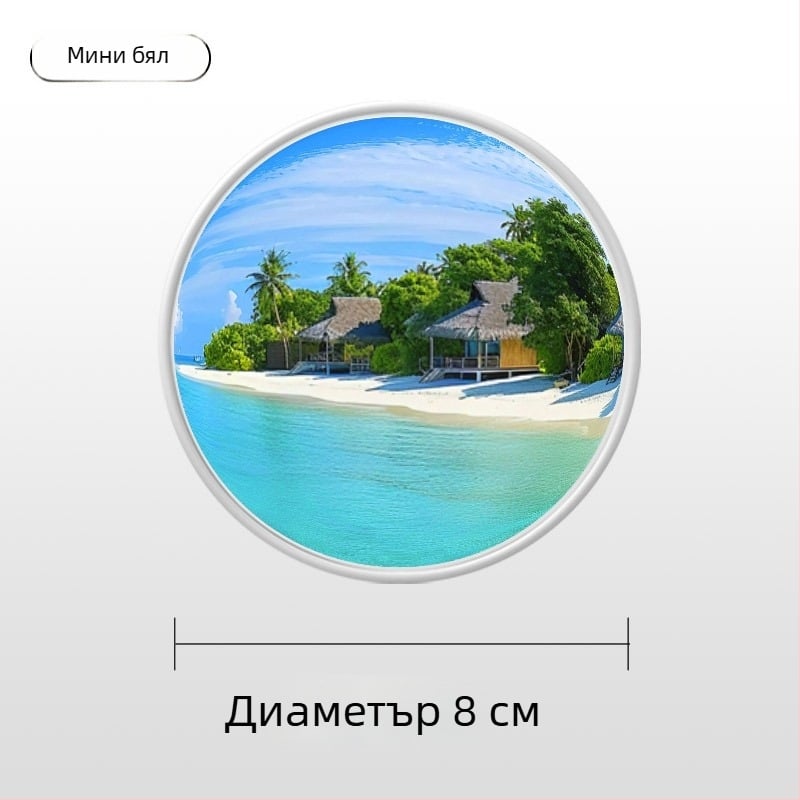 Преносимо кръгло конвексно огледало за пътуване, ръчно огледало за снимки