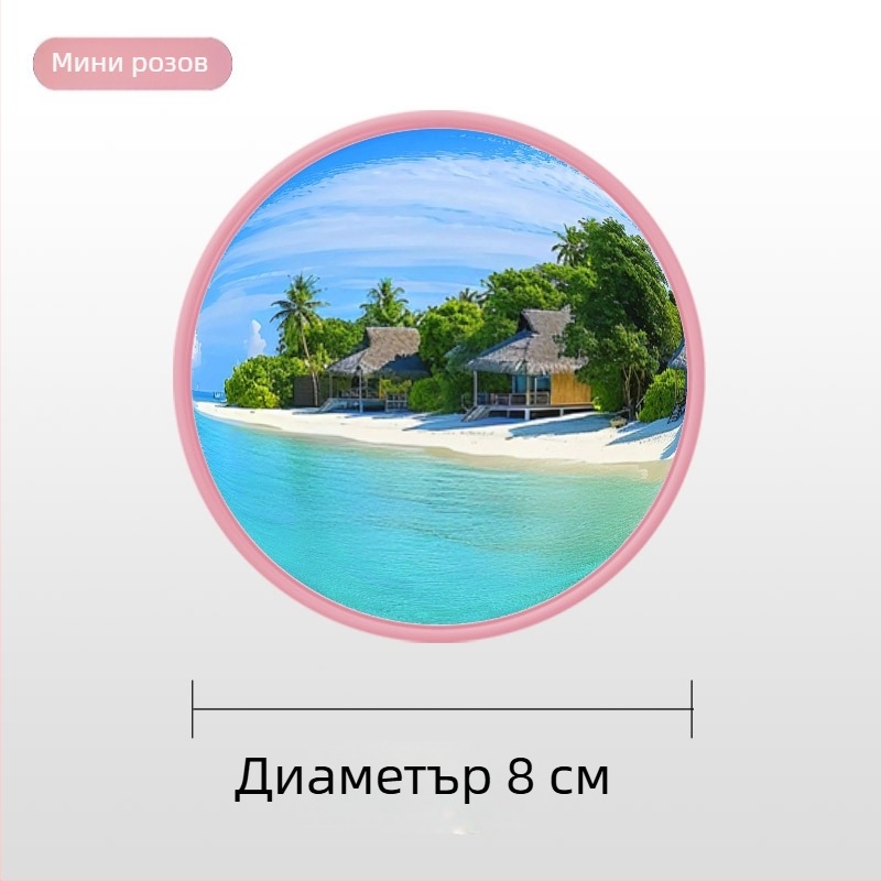 Преносимо кръгло конвексно огледало за пътуване, ръчно огледало за снимки