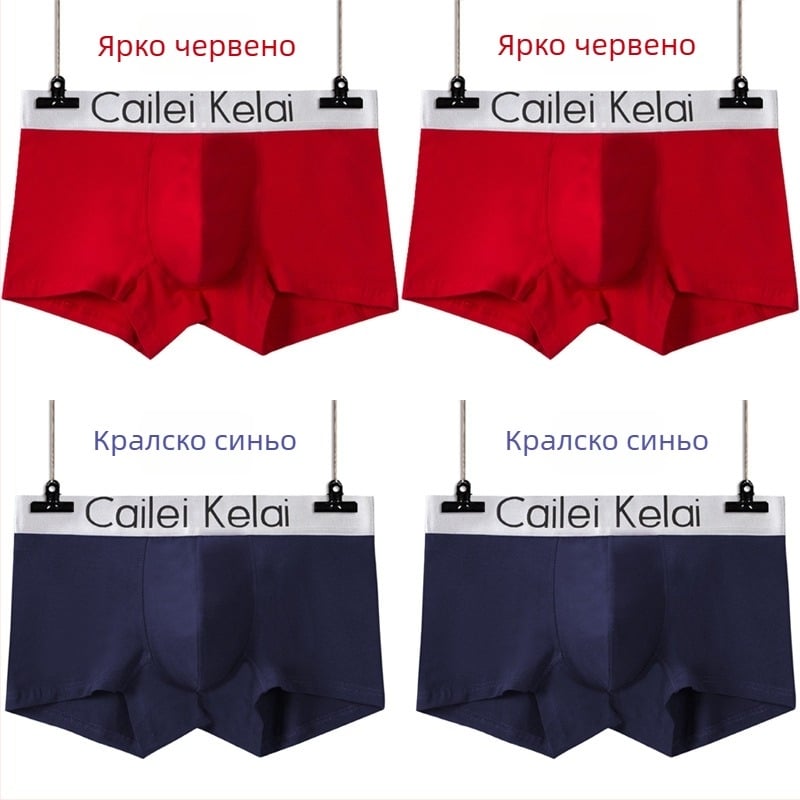Мъжки памучни боксерки, голям размер, в кутия, стилни