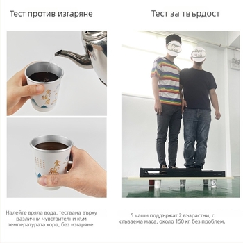 Еднократни хартиени чаши с двойнослойна алуминиево-фолио изолация, включва чайна чаша, комплект от 10 бр., капацитет 201–300 ml