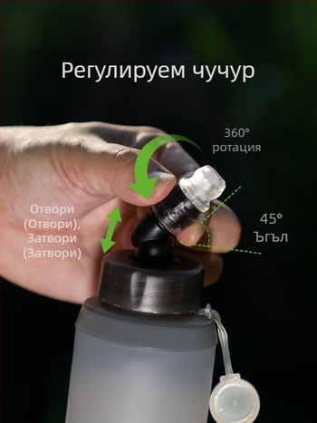 Сгъваема TPU водна бутилка и воден пакет за спорт на открито: бягане, туризъм и колоездене (250 мл, 420 мл, 500 мл)