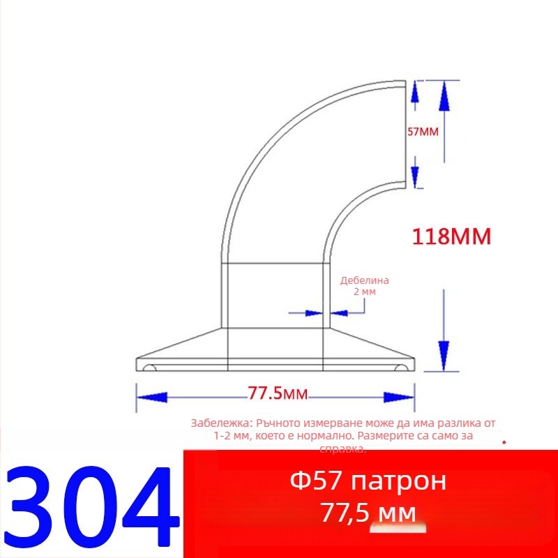 304/316L неръждаема стомана 90° санитарно коляно с единична скоба, огледално полирано, заваряем кламп-съединител