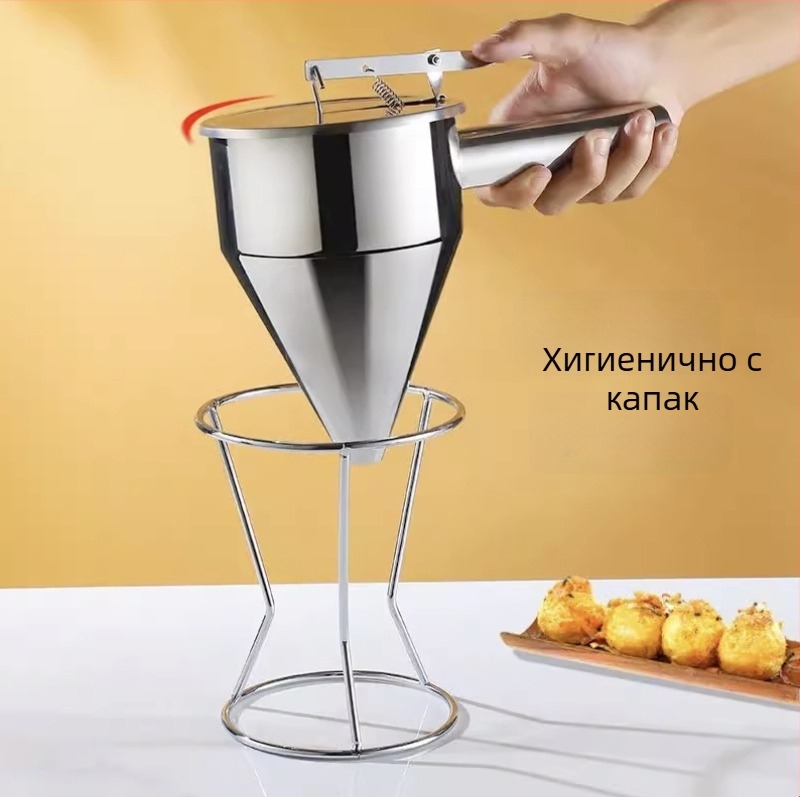 Неръждаема стомана конусовидна фуния за крем и дозатор, различни размери