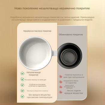 Многофункционална електрическа тенджера за дом и общежитие, компактна и универсална, с пароварка; вътрешен съд с керамично глазиране