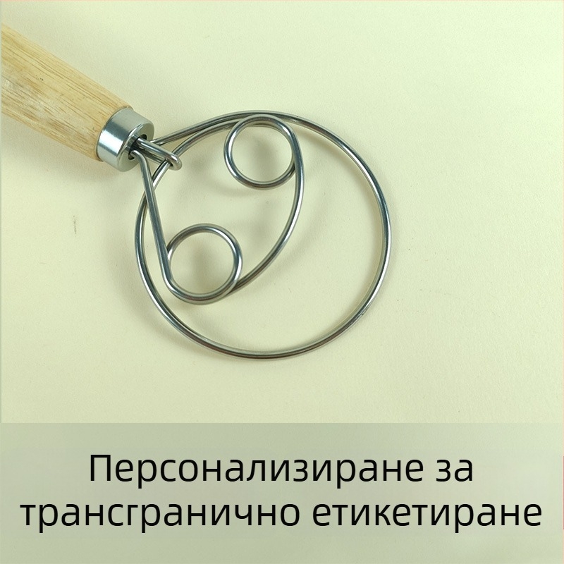 Разбивач за яйца от неръждаема стомана, сито за брашно, миксер за тесто, дървен инструмент за салата от дъб, ръчно кухненско пособие за печене