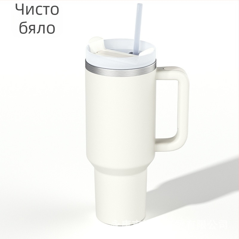 40oz чаша за кола, голям капацитет, изолирана чаша с ръкохватка, вътрешност 304 неръждаема стомана, персонализирано лого