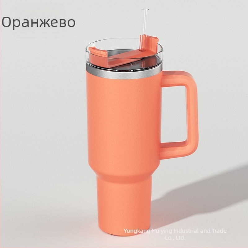 40oz чаша за кола, голям капацитет, изолирана чаша с ръкохватка, вътрешност 304 неръждаема стомана, персонализирано лого