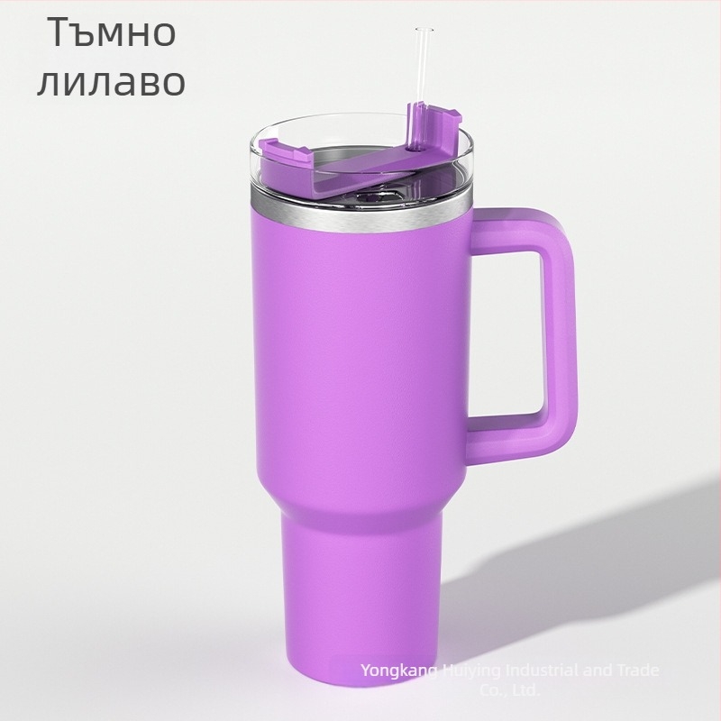 40oz чаша за кола, голям капацитет, изолирана чаша с ръкохватка, вътрешност 304 неръждаема стомана, персонализирано лого