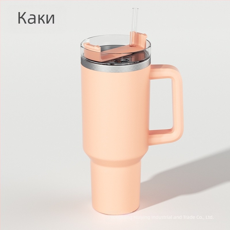 40oz чаша за кола, голям капацитет, изолирана чаша с ръкохватка, вътрешност 304 неръждаема стомана, персонализирано лого