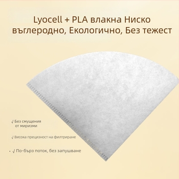 Lyocell V-образна кафе филтър хартия No.01, 50 листа в опаковка