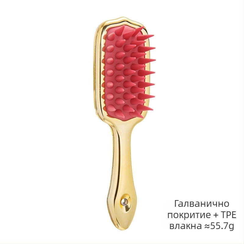 Силиконова масажна четка за шампоан с дълга дръжка, масажиращ гребен за глава и инструмент за грижа за косата, мека и удобна.
