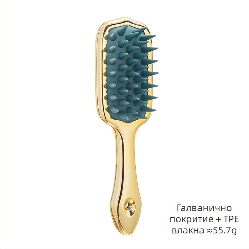 Силиконова масажна четка за шампоан с дълга дръжка, масажиращ гребен за глава и инструмент за грижа за косата, мека и удобна.