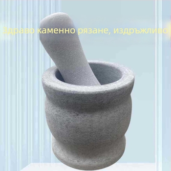 Камъчна ступка за чесън с пестик — домашно стриване на чесън