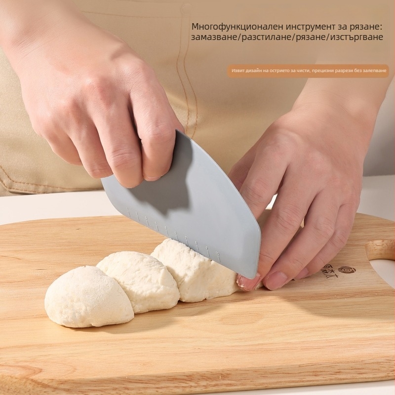 Силиконов нож за тесто и инструмент за печене с измервателна скала, резач за брашно, шпатула за крем за торта