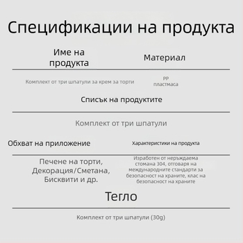 Комплект от три части за глазура на торти – шпатула за крем