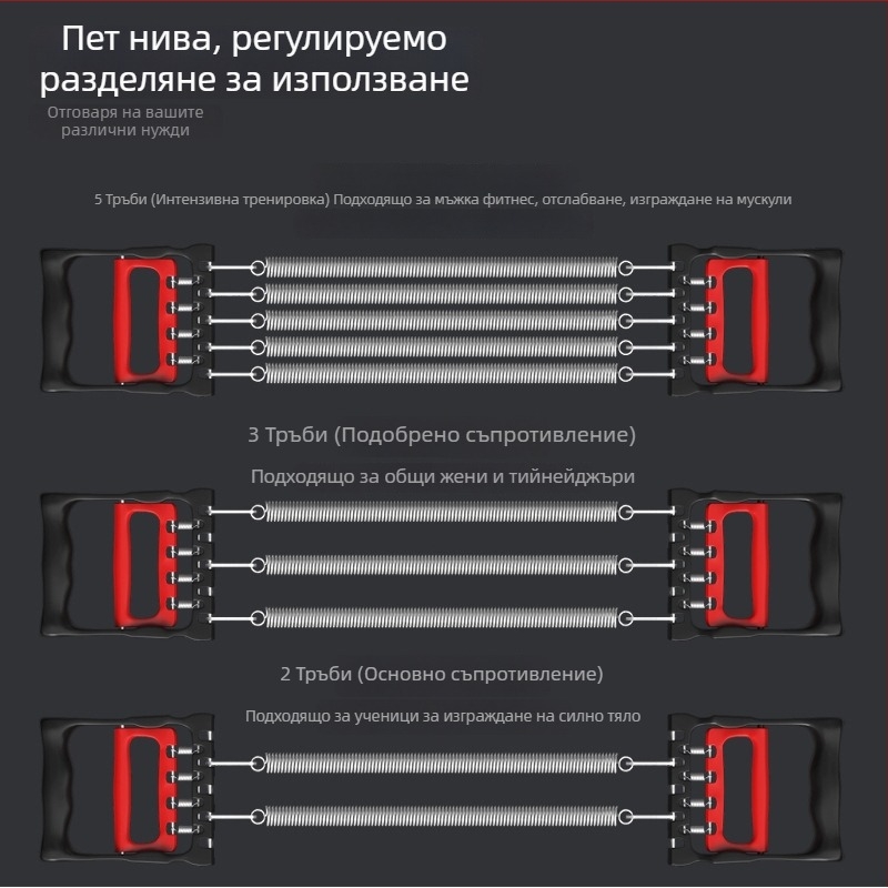 Разширител за гърди с пружинен натягач, професионално устройство за ръце и гръб, многофункционален домашен фитнес треньор