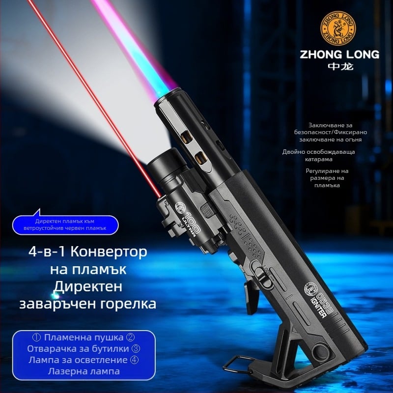 Zhonglong ZL-053B високо температурна запалка за цигари за открито барбекю, презареждаема с директен пламък, преносим ветроустойчив факел