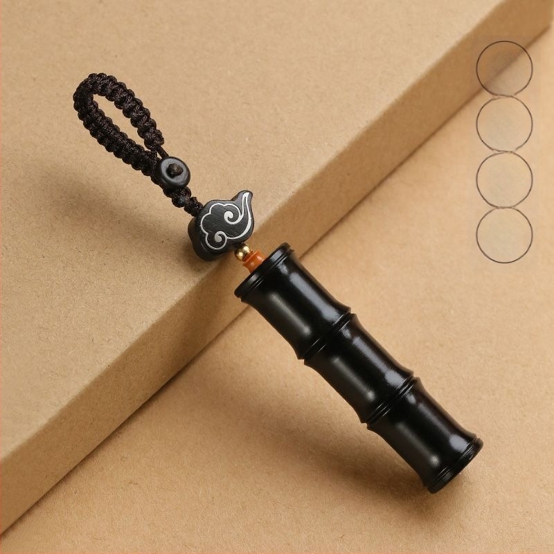 Ключодържател за автомобил от ебонитово дърво с бамбуков възел, луксозен стилен аксесоар