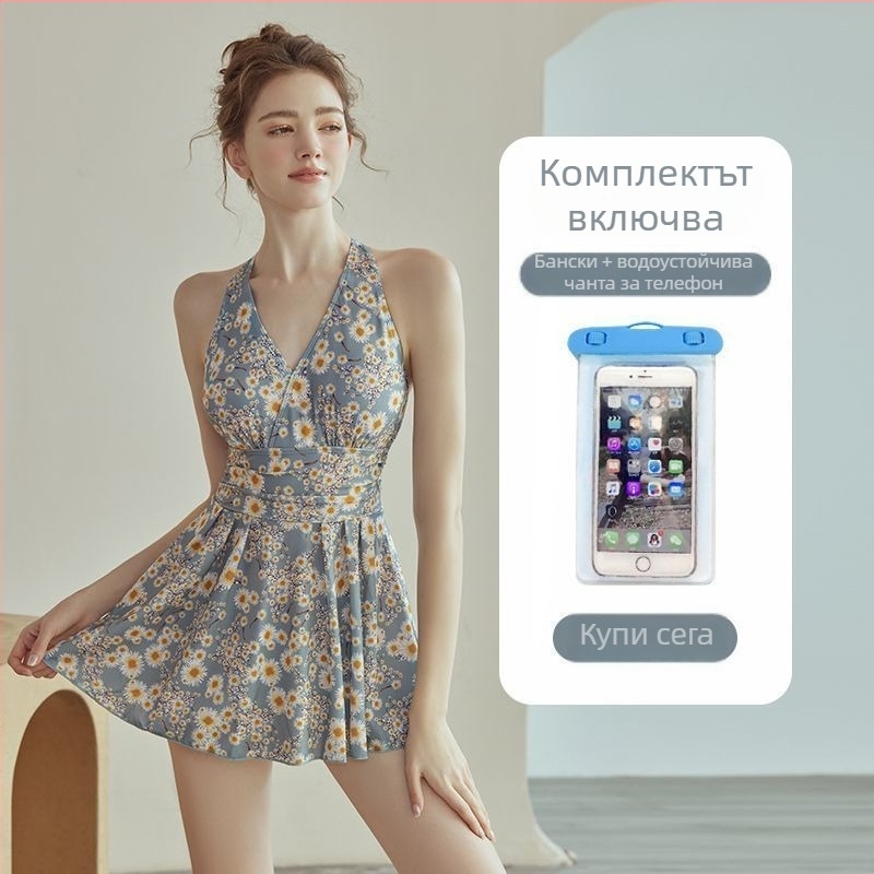 Семейни бански за майка и дъщеря, модел 2026, едно парче с пола за момичета, сладък принцески плажен стил
