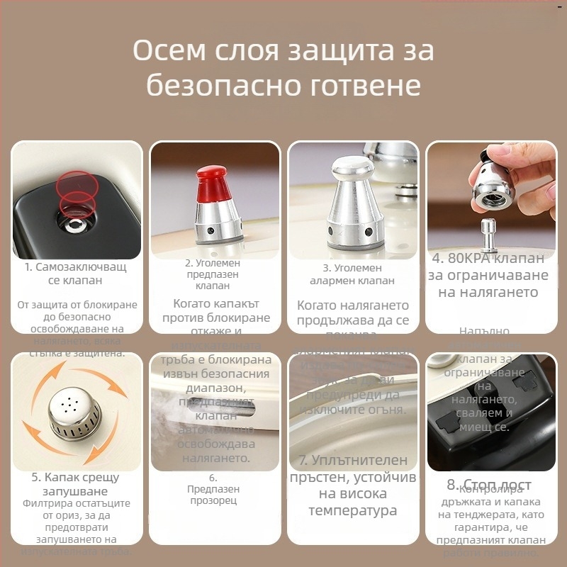 Газова каструла под налягане, двуфункционална, алуминиева сплав, корейски стил